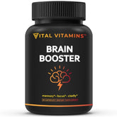 Lifestyle shot—person working at desk with Brain Booster nearby